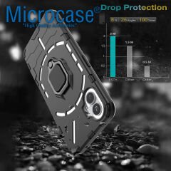 Microcase Huawei Nova 11i Batman Serisi Yüzük Standlı Armor Kılıf - Siyah AL3349