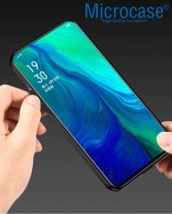 Microcase Oppo Reno Fabrik Serisi Kumaş ve Deri Desen Kılıf - Gri