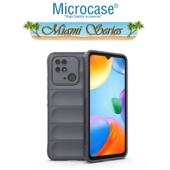 Microcase Xiaomi Redmi 10C Miami Serisi Darbeye Dayanıklı Silikon Kılıf - Koyu Gri