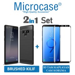 Microcase Samsung Note 9 Brushed Silikon Kılıf + 3D Curved Cam