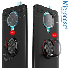 Microcase Xiaomi PocoPhone F2 Pro Focus Serisi Yüzük Standlı Silikon Kılıf - Siyah