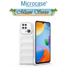 Microcase Xiaomi Redmi 10C Miami Serisi Darbeye Dayanıklı Silikon Kılıf - Beyaz