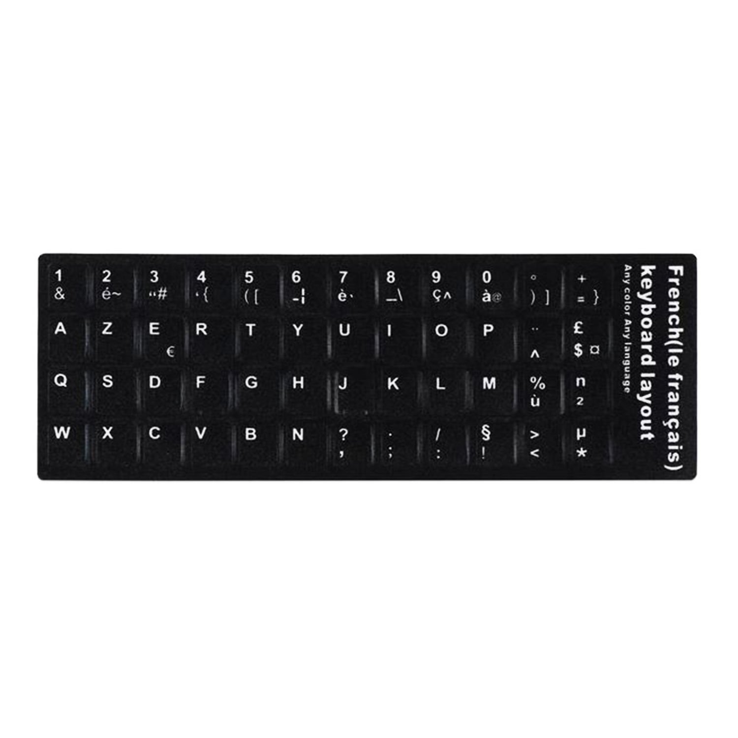 Microcase Fransızca Q Klavye Etiketi Laptop Macbook PC Sticker - Siyah AL3038