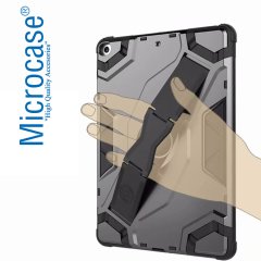 Microcase iPad 5 / AIR 2 3 4 Armor Standlı Kılıf - SİYAH + FİLM