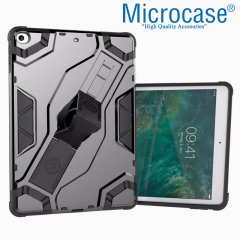 Microcase iPad 5 / AIR 2 3 4 Armor Standlı Kılıf - SİYAH + FİLM