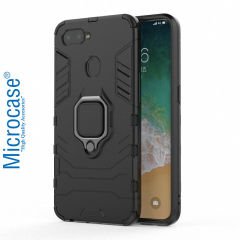 Oppo F9 - F9 Pro Batman Serisi Yüzüklü Kılıf + Tam Kaplayan Cam