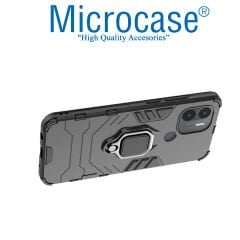 Microcase Xiaomi Poco C51 Batman Serisi Yüzük Standlı Armor Kılıf - Siyah AL3349