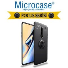 Microcase OnePlus 8 Focus Serisi Yüzük Standlı Silikon Kılıf - Siyah