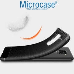 Microcase Xiaomi Redmi Note 9 Brushed Carbon Fiber Silikon Kılıf - Siyah