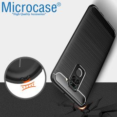 Microcase Xiaomi Redmi Note 9 Brushed Carbon Fiber Silikon Kılıf - Siyah
