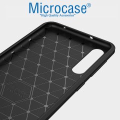 Huawei P20 Pro Brushed Carbon Fiber Silikon TPU Kılıf + Cam