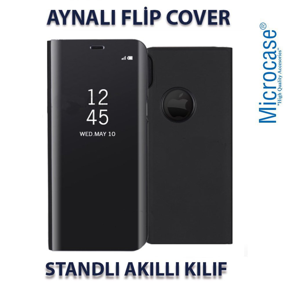 Microcase iPhone XS Aynalı Kapak Clear View Flip Cover Kılıf
