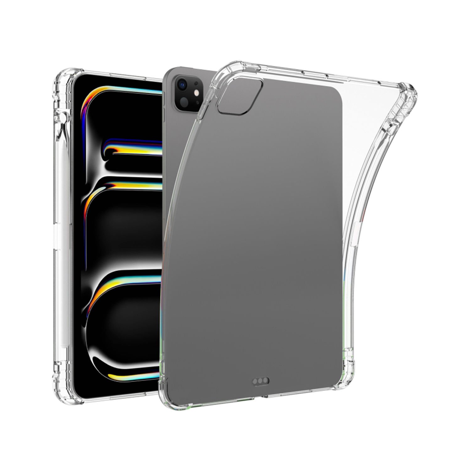 Microcase Apple iPad Pro 11  2024 Soft TPU Kalem Koymalı Silikon Kılıf - Şeffaf AL3306