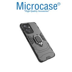 Microcase Xiaomi Redmi 12 4G Batman Serisi Yüzük Standlı Armor Kılıf - Siyah AL3349