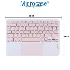 Microcase Lenovo Tab M11 11 inch  Tablet  Tablet ile uyumlu Bluetooth Touchpad Klavye + Bluetooth Mouse + Standlı Kılıf - BKK7 Pembe
