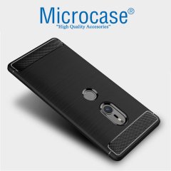 Microcase Sony Xperia XZ2 Brushed Silikon Kılıf + 3D Curved Cam