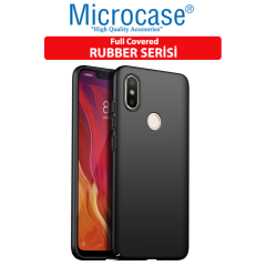 Microcase Xiaomi Mi 8 Slim Sert Köşeli Rubber Kılıf +Tempered Cam