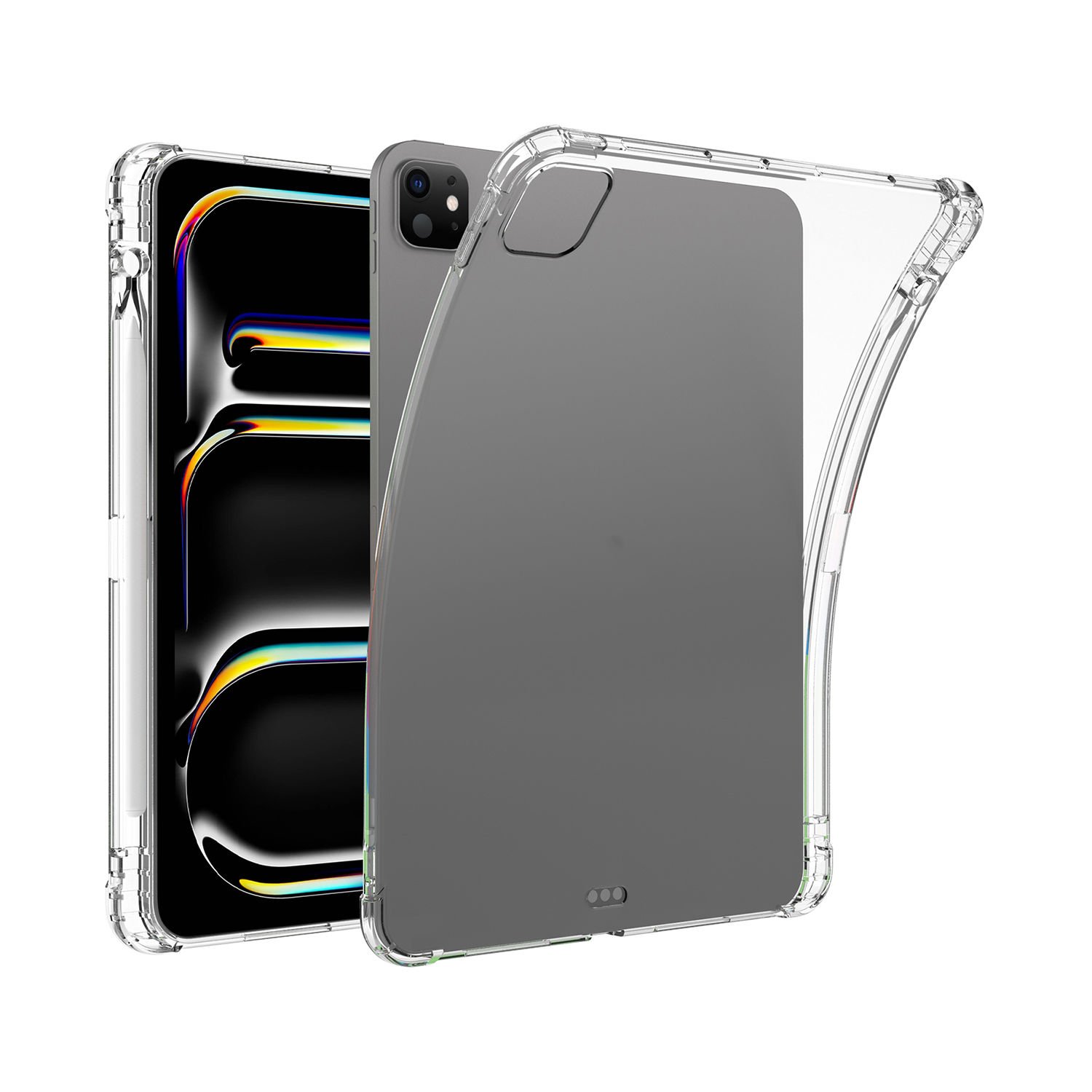 Microcase Apple iPad Pro 13  2024 Soft TPU Kalem Koymalı Silikon Kılıf - Şeffaf AL3306