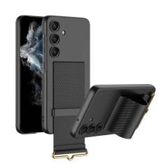 Microcase Samsung Galaxy S24 Parmak Tutuculu Kayış Askılı Plastik Kılıf - AL3565