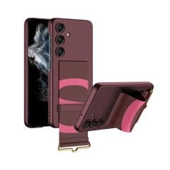 Microcase Samsung Galaxy S24 Parmak Tutuculu Kayış Askılı Plastik Kılıf - AL3565
