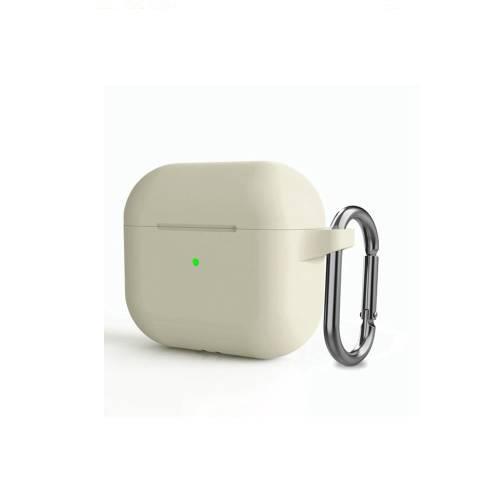 Microcase Airpods 3. Nesil Kulaklık ve Şarj Ünitesi için Silikon Kılıf Açık Gri-AL2830