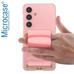 Microcase Samsung Galaxy S24 Parmak Tutuculu Kayış Askılı Plastik Kılıf - AL3565