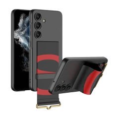 Microcase Samsung Galaxy S24 Parmak Tutuculu Kayış Askılı Plastik Kılıf - AL3565