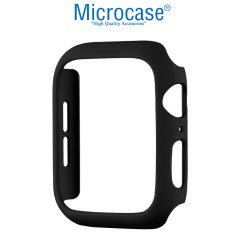 Microcase Apple Watch 7 41mm Önü Açık Sert Slim Rubber Kılıf - I7R2 Siyah