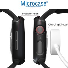 Microcase Apple Watch 7 41mm Önü Açık Sert Slim Rubber Kılıf - I7R2 Siyah