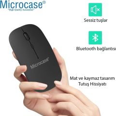 Microcase Vorcom S12 10.1 inch Tablet için Bluetooth Klavye + Mouse + Tablet Standı - AL4514 Beyaz