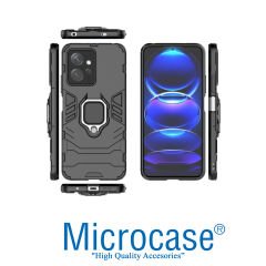 Microcase Xiaomi Redmi Note 12S 4G Batman Serisi Yüzük Standlı Armor Kılıf - Siyah AL3349