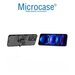Microcase Xiaomi Redmi Note 12S 4G Batman Serisi Yüzük Standlı Armor Kılıf - Siyah AL3349