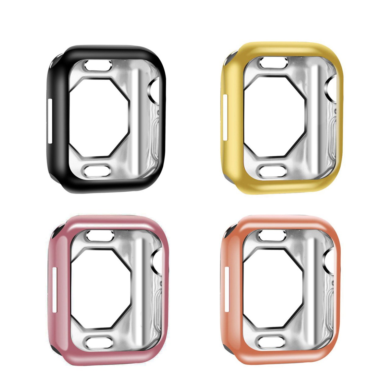 Microcase Apple Watch 7 41 mm Önü Açık Tasarım Parlak Silikon Kılıf