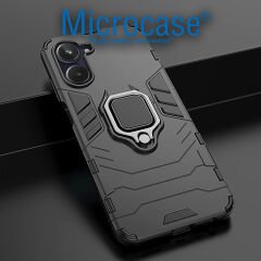 Microcase Realme 10 4G Batman Serisi Yüzük Standlı Armor Kılıf - Siyah AL3349