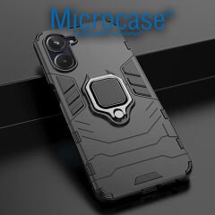Microcase Realme 10 4G Batman Serisi Yüzük Standlı Armor Kılıf - Siyah AL3349
