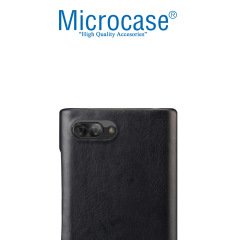 Microcase BlackBerry KEY2 DoubleColor Deri Kapl Sert Rubber Kılıf