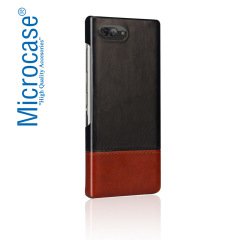 Microcase BlackBerry KEY2 DoubleColor Deri Kapl Sert Rubber Kılıf