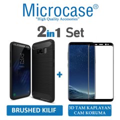 Microcase Samsung S8 Plus Brushed Silikon Kılıf + 3D Curved Cam