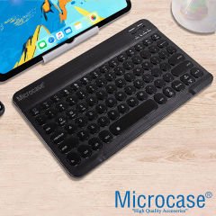 Microcase Tablet Telefon Bilgisayar için Yuvarlak Tuşlu Bluetooth Kablosuz Klavye Android iOS Windows Uyumlu - AL3048 Beyaz