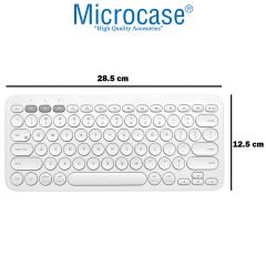 Microcase Tablet Telefon Bilgisayar için Yuvarlak Tuşlu Bluetooth Kablosuz Klavye Android iOS Windows Uyumlu - AL3048 Beyaz