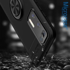 Microcase Huawei P40 Pro Focus Serisi Yüzük Standlı Silikon Kılıf - Siyah