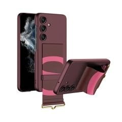 Microcase Samsung Galaxy S24 Plus  Parmak Tutuculu Kayış Askılı Plastik Kılıf - AL3565