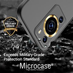 Microcase Huawei P60 Pro / P60 London Serisi Darbeye Dayanıklı Kılıf - Siyah AL3415