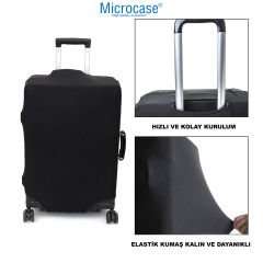 Microcase Bavul Valiz Çanta Kılıfı Likralı Esnek S Boy 57x35x23CM AL4273 Siyah
