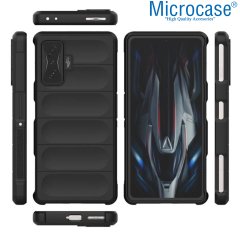 Microcase Xiaomi Poco F4 GT 5G Miami Serisi Darbeye Dayanıklı Silikon Kılıf - Siyah