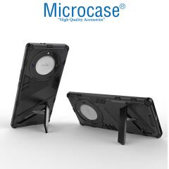 Microcase Honor X9A Matrix Serisi Armor Standlı Perfect Koruma Kılıf - Siyah AL3416