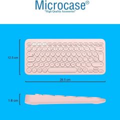 Microcase Vorcom QuartzPro 10.1 inch Tablet için Bluetooth Klavye + Mouse + Tablet Standı - AL45150 Pembe