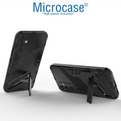 Microcase Samsung Galaxy A34 Matrix Serisi Armor Standlı Perfect Koruma Kılıf - Siyah AL3416