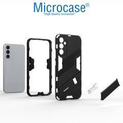 Microcase Samsung Galaxy A34 Matrix Serisi Armor Standlı Perfect Koruma Kılıf - Siyah AL3416