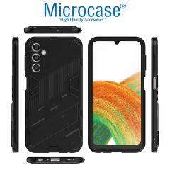 Microcase Samsung Galaxy A04S Matrix Serisi Armor Standlı Perfect Koruma Kılıf - Siyah AL3416